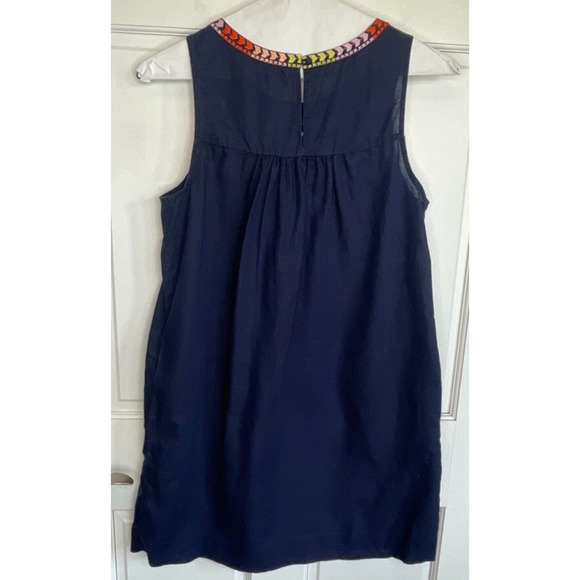 J. Crew Women's Floral Embroidered Dress Size 4 Linen Cotton Blend Boho Coastal - Picture 9 of 12